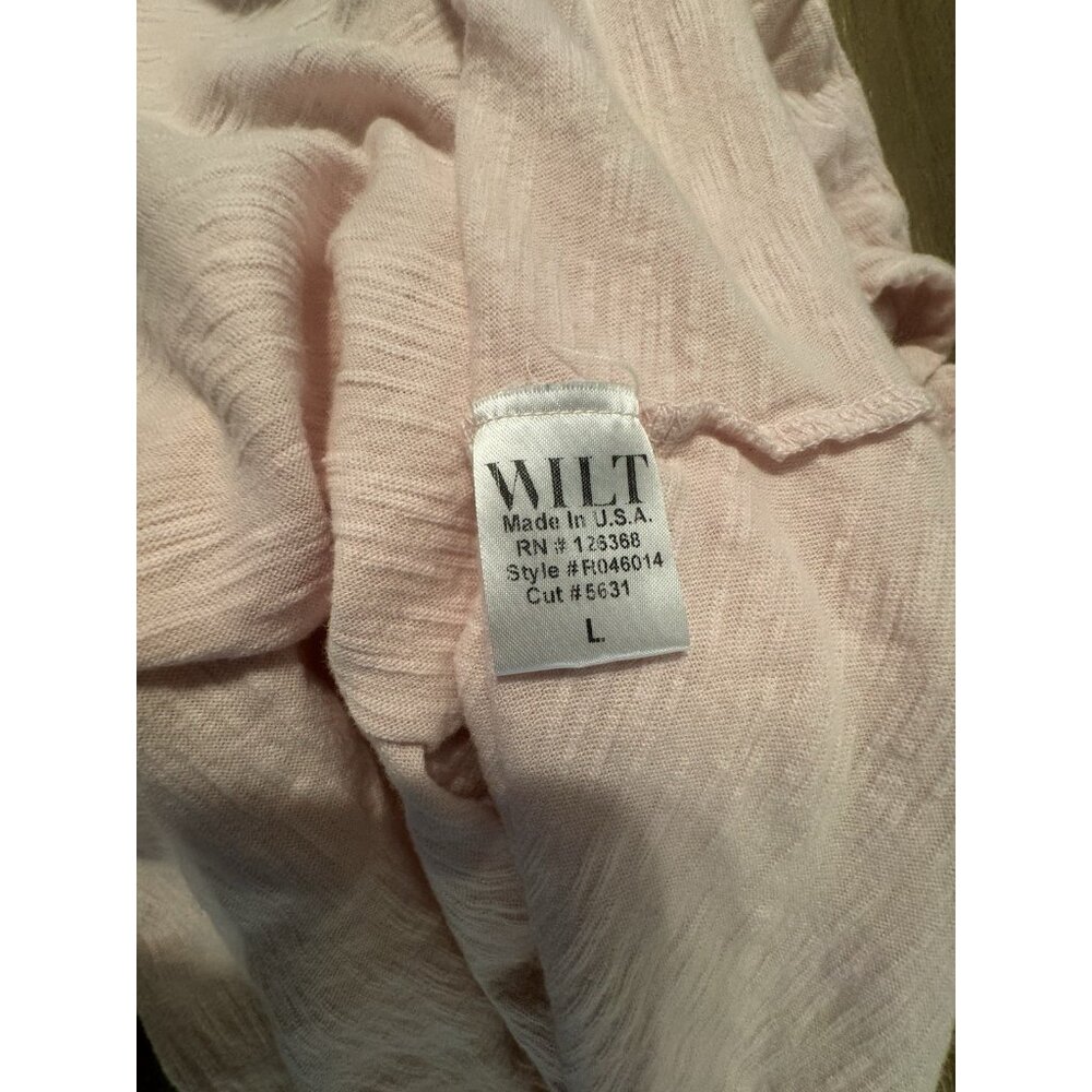 WILT Size Large Long Sleeve Pale Pink Baby Fit Long Sleeve Shrunken Crew Top - Picture 5 of 7